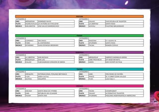 CATEGORÍA B
ORO
MOQUEGUA
DOMINGO SAVIO
PLATA
HUANCAVELICA LA VICTORIA DE AYACUCHO
BRONCE
SAN MARTIN
JOSE GALVEZ BARRENECHEA

CATEGORÍA B
CAJAMARCA
ORO
PLATA
PUNO
BRONCE
APURIMAC

CATEGORÍA B
ORO
LA LIBERTAD
PLATA
MOQUEGUA
BRONCE
CALLAO

CATEGORÍA B
ORO
AREQUIPA
PIURA
PLATA
BRONCE
UCAYALI

CATEGORÍA B
ORO
ANCASH
PLATA
LIMA
BRONCE
TACNA

SAN CARLOS

EL CENTENARIO
JUAN ESPINOZA MEDRANO

SAN NICOLAS
SAN LUIS
5128 SAGRADO CORAZON DE MARIA

PINTURA
CATEGORÍA C
ORO
CALLAO
PLATA
LA LIBERTAD
BRONCE
UCAYALI

POESÍA
CATEGORÍA C
AMAZONAS
ORO
PLATA
APURIMAC
BRONCE
TACNA

ROBOTICA
CATEGORÍA C
ORO
MOQUEGUA
PLATA
LIMA PROVINCIA
BRONCE
JUNIN

SOLLERTIA

TEATRO
CATEGORÍA C
ORO
LIMA
PLATA
PASCO
BRONCE
PIURA

SANTA ROSA DE VITERBO
REPUBLICA DEL ECUADOR
SANTA ANA

VOCALES
CATEGORÍA C
ORO
TACNA
PLATA
CALLAO
BRONCE
APURIMAC

INTERNACIONAL PERUANO BRITANICO
SEÑOR CAUTIVO

5143 ESCUELA DE TALENTOS
SANTA ROSA
FAUSTINO MALDONADO

FE Y ALEGRIA 38

SANTA ROSA
RAMON COPAJA

AMERICO GARIBALDI GHERSI
IEP HOGR INFANTIL
SAN VICENTE DE PAUL

7053 REINO DE ESPAÑA
IEI. N 34047 CESAR VALLEJO
JUAN PABLO II

CHAMPAGNAT
ALTERNATIVO TALENTOS
PROCERES INDEPENDENCIA AMERICANA

 