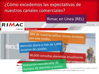 ¿Cómo excedemos las expectativas de
nuestros canales comerciales?
                   Rimac en Línea (REL)
 