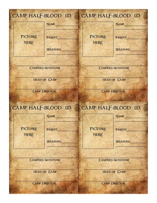 Camp Half Blood: Camp ID
