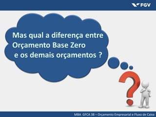MBA GFCA 38 – Orçamento Empresarial e Fluxo de Caixa
 