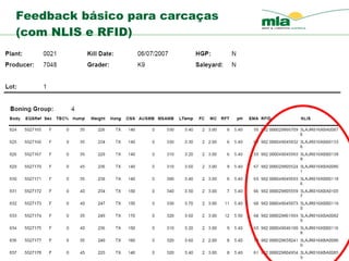 Feedback básico para carcaças (com NLIS e RFID) 