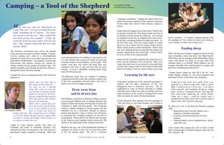 Camping – a Tool of the Shepherd                                                                                                         Lisa Anderson-Umaña
                                                                                                                                          LAM Missionary, Honduras




                                                                                                                                             “temporary community.” Imagine the impact when God
                                                                                                                                             makes His presence manifest in that setting as witnessed
                                                                                                                                             by how many have come to Christ during a camp or a
           M    om, did you send my registration to                             
