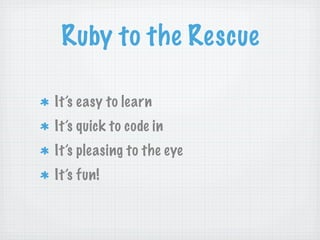 Camping: Going off the Rails with Ruby