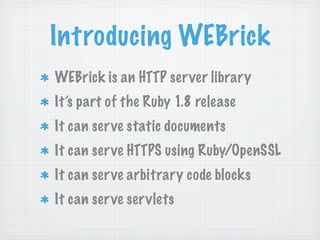Camping: Going off the Rails with Ruby