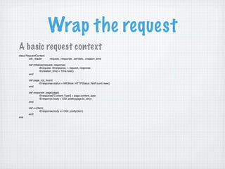 Camping: Going off the Rails with Ruby