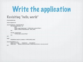 Camping: Going off the Rails with Ruby
