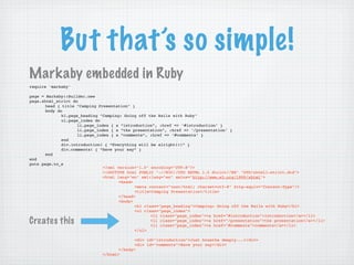 Camping: Going off the Rails with Ruby