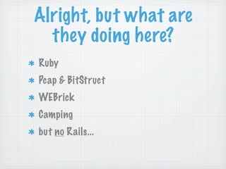 Camping: Going off the Rails with Ruby