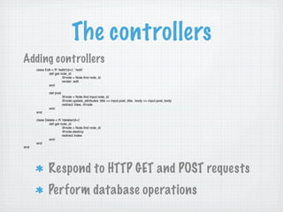 Camping: Going off the Rails with Ruby