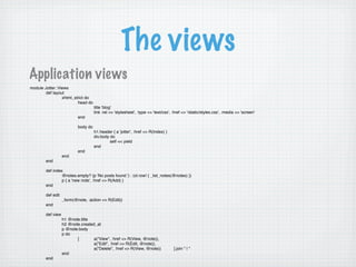 Camping: Going off the Rails with Ruby