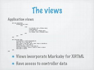 Camping: Going off the Rails with Ruby