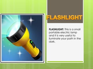 Flashlight Example Sentence Camping Camping Vocabulary | PPTX