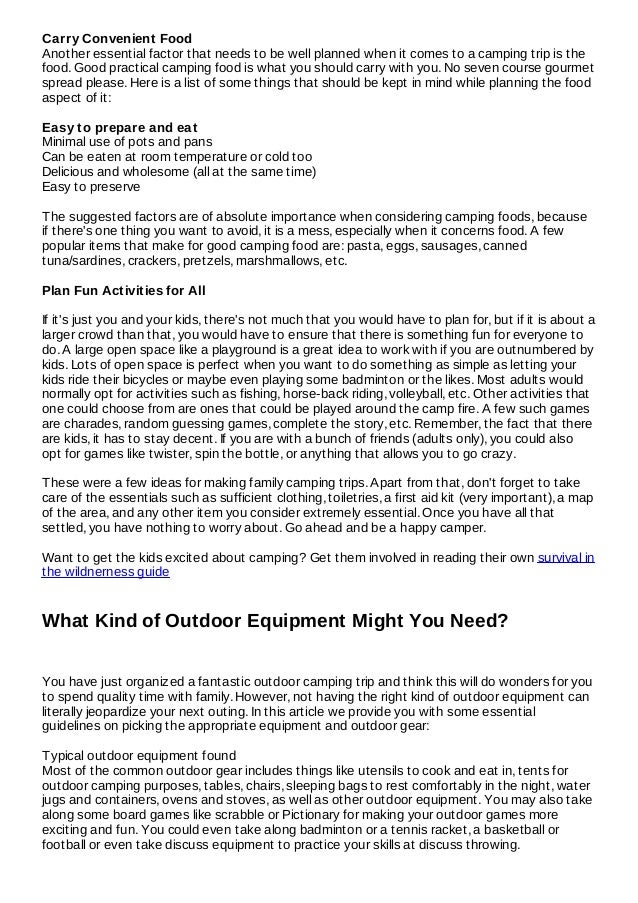 Camping For Beginners