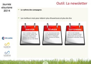 25 
Outil: La newsletter Le rythme des campagnes 
Les meilleurs mois pour obtenir plus d’ouvertures et plus de clics 
 