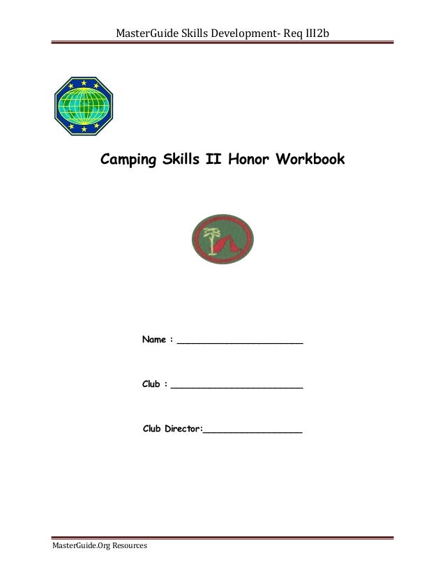 Camping Skills IIV Workbook MgC Req III2b