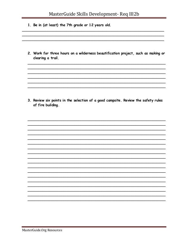 Camping Skills I Iv Workbook Mgc Req Iii2b