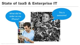 State of IaaS & Enterprise IT
This is
awesome!
What did he
order on my
iPhone?
Image Source: visualphotos.com & examiner.com
 
