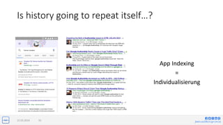 jlwin.co/{fb|t|g+|in|x}
Is history going to repeat itself…?
15.03.2016 55
App Indexing
=
Individualisierung
 