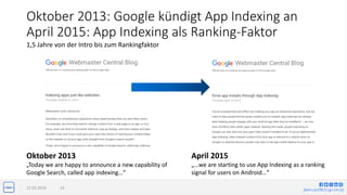 jlwin.co/{fb|t|g+|in|x}
Oktober 2013: Google kündigt App Indexing an
April 2015: App Indexing als Ranking-Faktor
15.03.201...