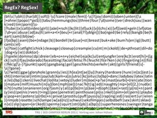 (bh\s|\sbh)|(har[dt]|soft)[-\s]?core|(male|fem)[-\s]?(joy|dom)|(oben|unten)[\s ]+ohne|(popo|^po$)|(tabu|hemmungs)los|(three|four|\d)some|(ver|dreck)sau|(wank|red|tim|porn)[\s-]?tube|(x|call)(video|girl)|[aäe]+rsch|[kc]lit|[sf]uck|[v]i(chs|x)|[vf][oeö]+geln|[vf]otze|\d+yo|abuse|ad[au]lt|am+a+t+[öeu]+r|anal(?![yblgn])|ba(nged|be|rely)|bangb|be(haart|sam)|bl(ow[- ]?jo[bp]|asen)|bo+(ndage|b)|bordell|br[üue]+st|breast|buk+ake|bum?s(en|ig)|butt|cam(s|el[-\s]?toe)|catfight|chick|cleavage|closeup|creampie|cu(nt|m|ckold)|de+pthroat|dil+do|dog+(y|ie)|doktor[- ]?spiele|domina|dp|dreier|eb+o+n+y|eichel|eja[kc]ul|entjungfer|ere[kc]t|erot[hi]+([gck]|sch)|f[au]ndorado|facesitting|facial|fetisc?h|feucht|fi(e?ken|ck)|finger(ing|n)|fisti|fkk|g[\s-]?(punkt|spot)|gangbang|geil|geschlechts(verkehr|akt)|girls?(friend|s[-\s]?gone[-\s]?wild)|ggw|gloryhole|grann(y|ies)|h[ea]nt[ae][iy]|hairy|hardcore|hure|in[zc](est|ucht)|interracial|intim|joyclub|kam+a[zs]utra|[kc]oitus|la[bp]+danc|ladyboy|latex|latina|le(s[bp]|cken)|livechat|lo(lita|vetoy)|luder|m[öoe]+p?se|mast[eurbi]+(ren|ate|tion)|mature|milf|muschi|n[iy](lon|mph[oe])|nac?k(t|ig|ed)|naughty|nip+[el]{2,}|nud(e|is?t)|nutte|onanieren|org?(asm|y|al)|p[0o]rn|p[äae]+d(oph|[äae]+rast)|p[ro]+n|pant(y|ies)|pe(nis|rvers|t+ing)|pee|penetrat|penthouse|pi(ss|nkel)|pim+(el|pern)|playboy|pop+en|potenz|p[r0o]+n|privat|prostitu|puff|puss[iy]|rap(ing|ed)|ras(iert|ur|ieren)|rimjob|rosette|sch(lampe|w[aä]nz)|schwul|seksfilmpjes|selbstbefr|sex|skirt|sklav(in|e)|slip|span+(er|ked)|sperma|squirt|str(i[pb]|a[bp]s)|superheroines|swinger|tanga|teen(s|i|y|pics|cam)|tit+[yies]|trans|vagina|vibrator|vorhaut|voy[euoöä]+r|wetRegEx? RegSex!TRG | SEO CAMPIXX BERLIN 2011| Vortrag von: Johan Hülsen23