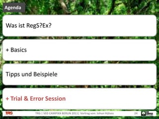 Agenda24TRG | SEO CAMPIXX BERLIN 2011| Vortrag von: Johan Hülsen
