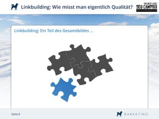 Linkbuilding: Wie misst man eigentlich Qualität?



  Linkbuilding: Ein Teil des Gesamtbildes …




Seite 8
 