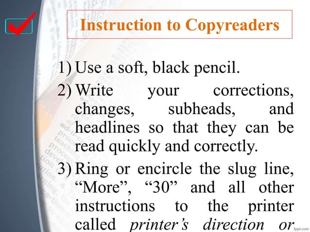 Copy Reading (Campus Journalism) | PPTX
