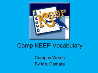 Camp KEEP Vocabulary
Campus Words
By Ms. Camara
 
