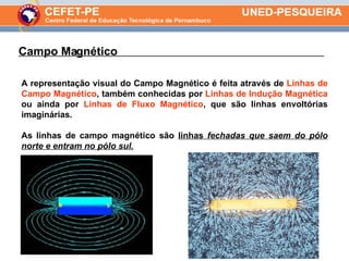 A representação visual do Campo Magnético é feita através de  Linhas de Campo Magnético , também conhecidas por  Linhas de...