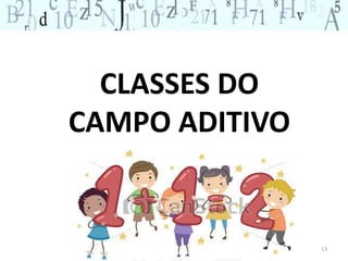 CLASSES DO 
CAMPO ADITIVO 
13 
 