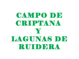 CAMPO DE
 CRIPTANA
     Y
LAGUNAS DE
  RUIDERA
 