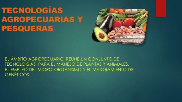 Resultado de imagen para tecnologia agropecuaria y pesquera