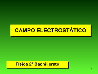 CAMPO ELECTROSTÁTICO Física 2º Bachillerato 