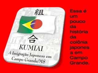 Essa é um pouco da história da colônia japonesa em Campo Grande. 