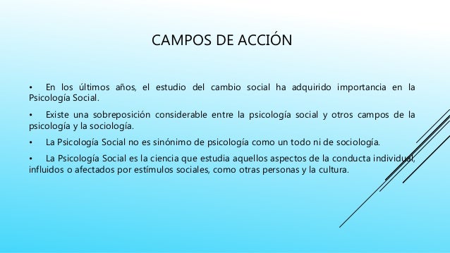 Campos de acción de la psicología social