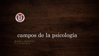 campos de la psicología
MARIA ARRIETA
C.I 25161912
 