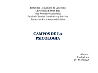 República Bolivariana de Venezuela
Universidad Fermín Toro
Vice Rectorado Académico
Facultad Ciencias Económicas y Sociales
Escuela de Relaciones Industriales

Alumna:
Joselin Lara
CI: 23.638.867

 