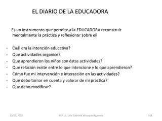 14/05/2010ATP. Lic. Lilia Gabriela Velàzquez Guevara.107Habilidades procesos y procedimientos del entendimiento relacionados con investigaciones científicas.La ciencia proporciona oportunidades para desarrollar habilidades asociadas a la investigación científica, tales cómo el uso del equipo, mediciones o usos de tablas para registrar resultados.Los procesos científicos se usan para desarrollar y probar ideas:Observación.- agrupar, clasificar, observar similitudes y diferencias.Formulación de preguntas.- identificar preguntas científicas, formular preguntas que puedan ser investigadas.Predicción.- usar conocimientos y experiencias previas y patrones observados.Hipótesis.- ofrecer explicaciones tentativas.Investigación.- experimentar con ideas, identificar variables, comenzar a reconocer la necesidad de realizar pruebas adecuadas, comenzar a usar mediciones.Interpretación.- buscar patrones en los resultados, llegar  a conclusiones, sugerir relaciones.Comunicación.- discusión, hacer registros de varios tipos, informar de los hallazgos.Evaluación.- evaluar la metodología usada y que tanto las conclusiones apoyan las ideas iniciales.
