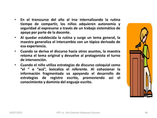 No se realizan sesiones programadas de habla, gramática, lingüística.