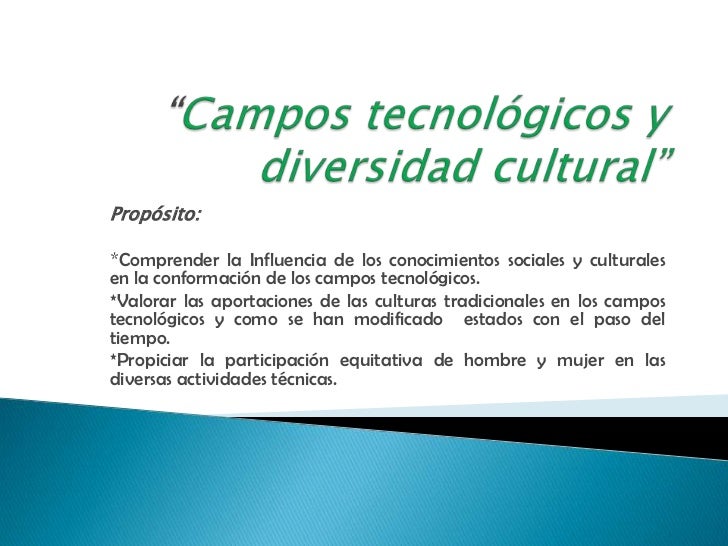 Campos tecnológicos y diversidad cultural