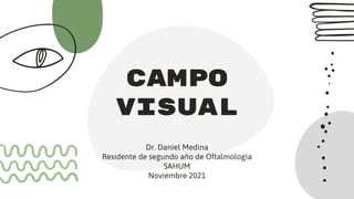 CAMPO
VISUAL
Dr. Daniel Medina
Residente de segundo año de Oftalmologia
SAHUM
Noviembre 2021
 