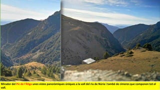 Mirador del Pic de l'Àliga unes vistes panoràmiques úniques a la vall del riu de Núria i també de cimeres que componen tot el
vall.
 