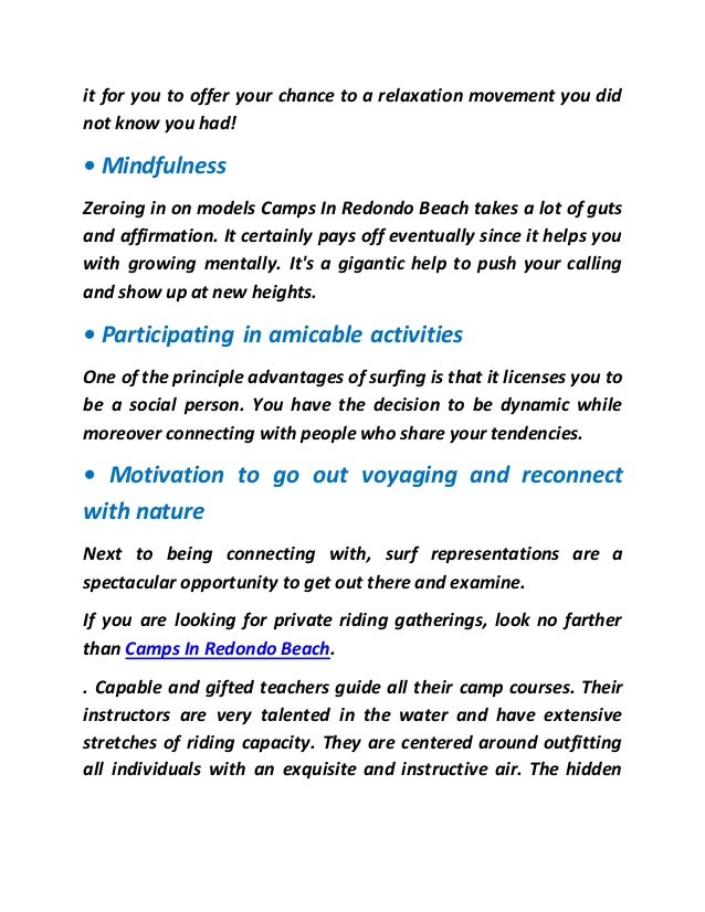 Camps in redondo beach