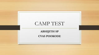 CAMP TEST
ABHIJITH SP
CVAS POOKODE
 