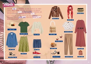 13
h&m • 29,99€
zara • 17,95€
m&l • 19,99€
the kooples • 88€
one step • 55€
la redoute• 54,99€
12
Mode
stella&dot • 22€
gémo • 12,99€
adidas • 99,98€
tara jarmon • 55€
asos • 39,99€
monki • 30€
&other stories • 69€
stella&dot • 35€
zara • 49,95€
zara • 39,95€
jennyfer • 29.99€
river island • 75€
DR
Couleurs pop ou poudrées, allures souples ou struc-
turées, multi denim, volumes, accessoires en rafales …
Quelles sont les pièces indispensables à adopter, sur
quelles couleurs et imprimés miser pour briller ?
Tour d’horizon sur les pièces les plus fashion de ce
printemps ! Spécial petits prix, tout est à moins de 100€ !
Faites-vous plaisir !
asos • 48,99€
 