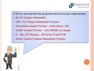 Campus ambassador program | PPTX