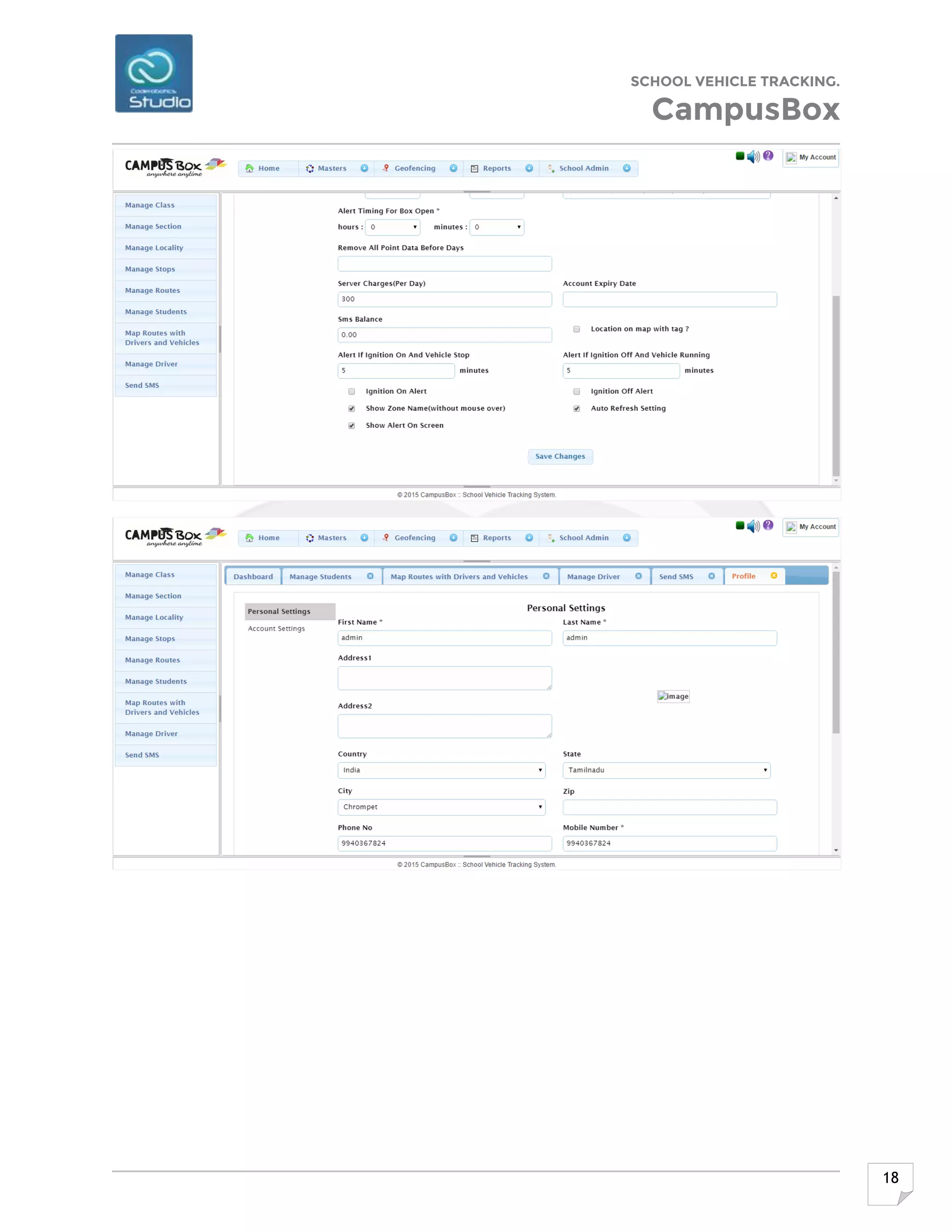 SCHOOL VEHICLE TRACKING.
CampusBox
18
 