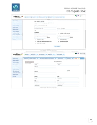 SCHOOL VEHICLE TRACKING.
CampusBox
18
 