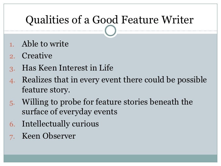 How to write feature story