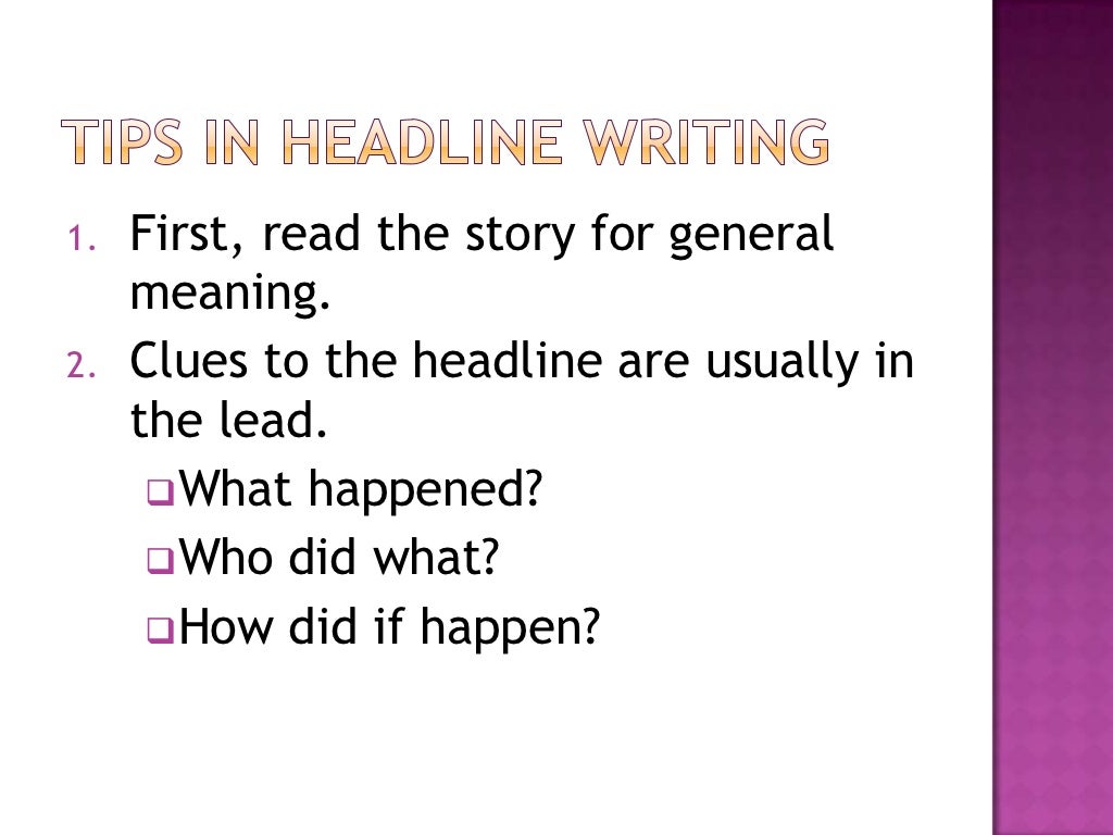 Campus journalism copyreading and headline writing